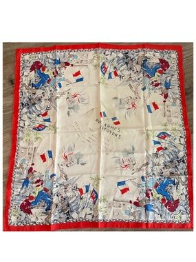 WWII French Liberation FFI Resistance Silk Scarf c1944-45 Aux Armes Citoyens